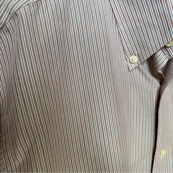 Brooks Brothers 346 Dress Shirt Mens 15.5 2/3 White/red/blue Stripe - Picture 6 of 12